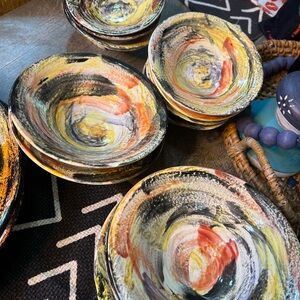 Abstract Multicolor Dinnerware Set